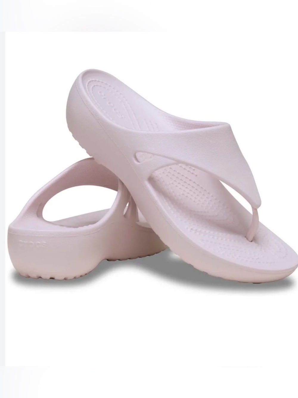 CROCS Women’s Pale Pink Platform Thong Sandals Size US 8